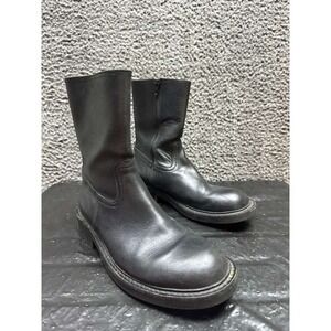 Banana Republic Tall Leather Zip-Up Ankle Boots Black Mens Size 7.5D US